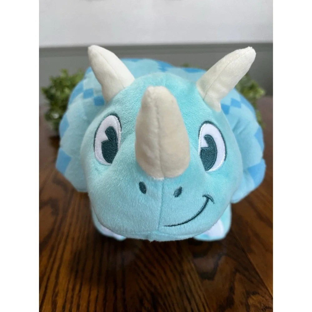 Disney Animal Kingdom Dinosaur Plush Blue Triceratops‎ Dinoland Gold Stars 10